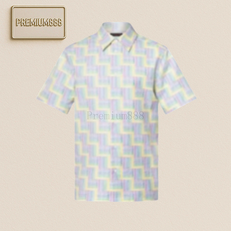 L V Ladder Check Print Short-sleeved Shirt