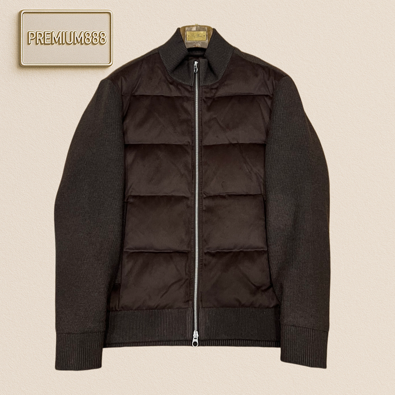 Loro Piana No. Yoo Pianya Wool Knitted Patch Front Collar Cotton Jacket