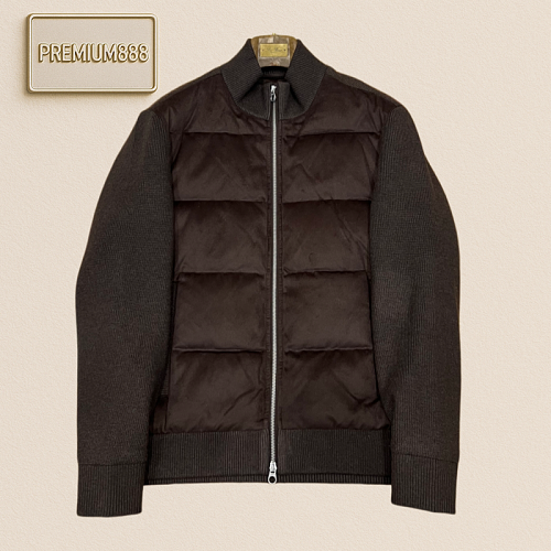 Loro Piana No. Yoo Pianya Wool Knitted Patch Front Collar Cotton Jacket