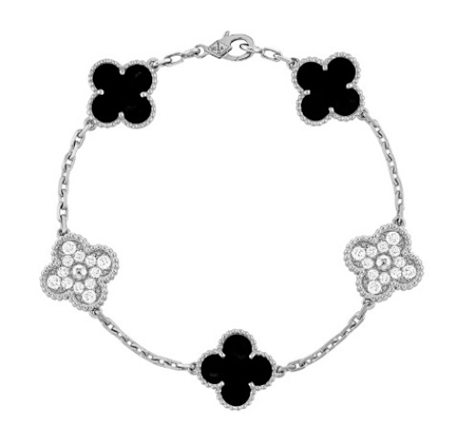 VC A Agate Four-Leaf Clover Lucky Bracelet