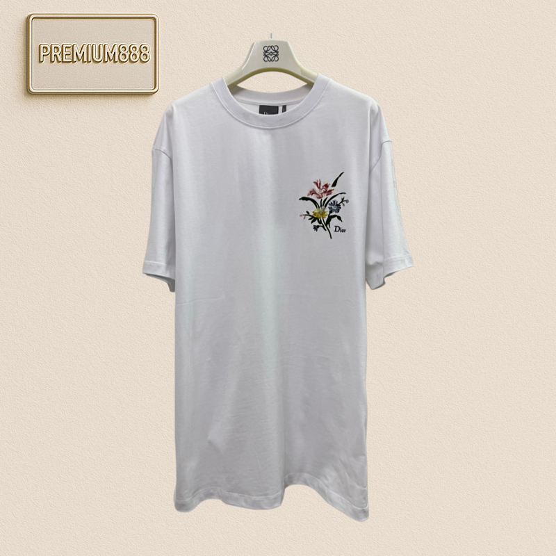Dior Petal Letter Logo Embroidered Short-Sleeved T-shirt