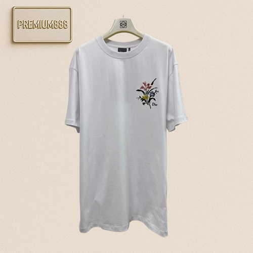 Dior Petal Letter Logo Embroidered Short-Sleeved T-shirt
