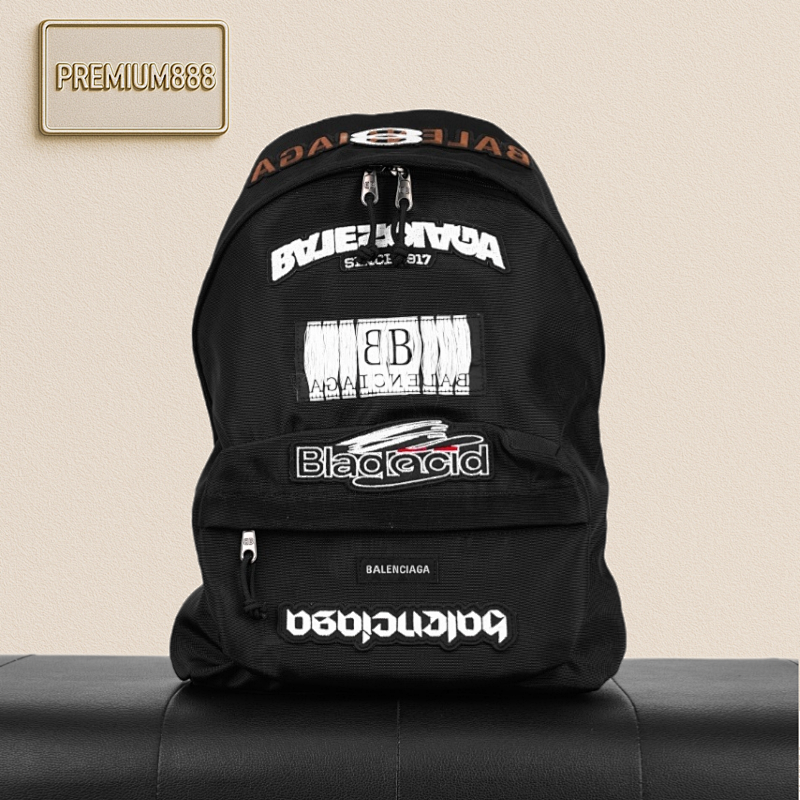 Balenciaga Balenci Aga's New Explorer Logo Worn-out Frayed Backpack