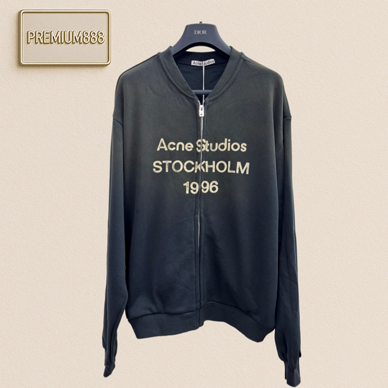 Acne Studios Letter Print Distressed And Fade-Induced Coat