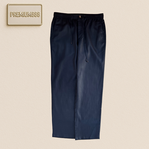 Zegna Jenia Elastic Waist Linen Drawstring Casual Pants