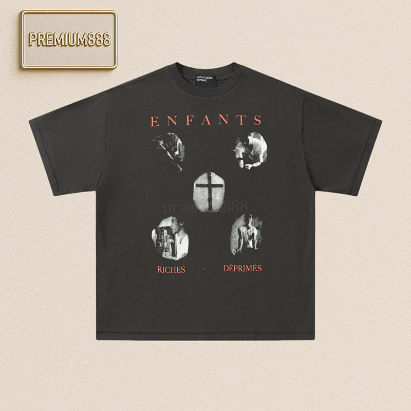 Erd Melancholic Rich Second Generation Anesthetic Print Short Sleeves