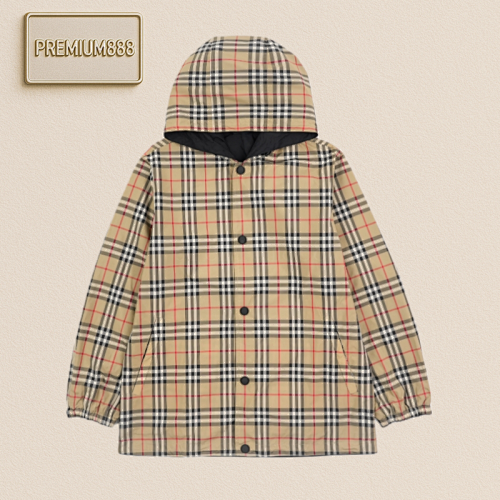Bbr 21Fw Checkered Double-sided Hooded Jacket - Buttons
