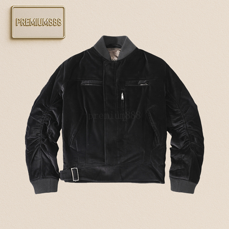 Haider Ackermann HA Black Velvet Biker Jacket