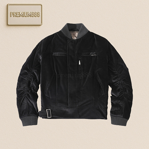 Haider Ackermann HA Black Velvet Biker Jacket
