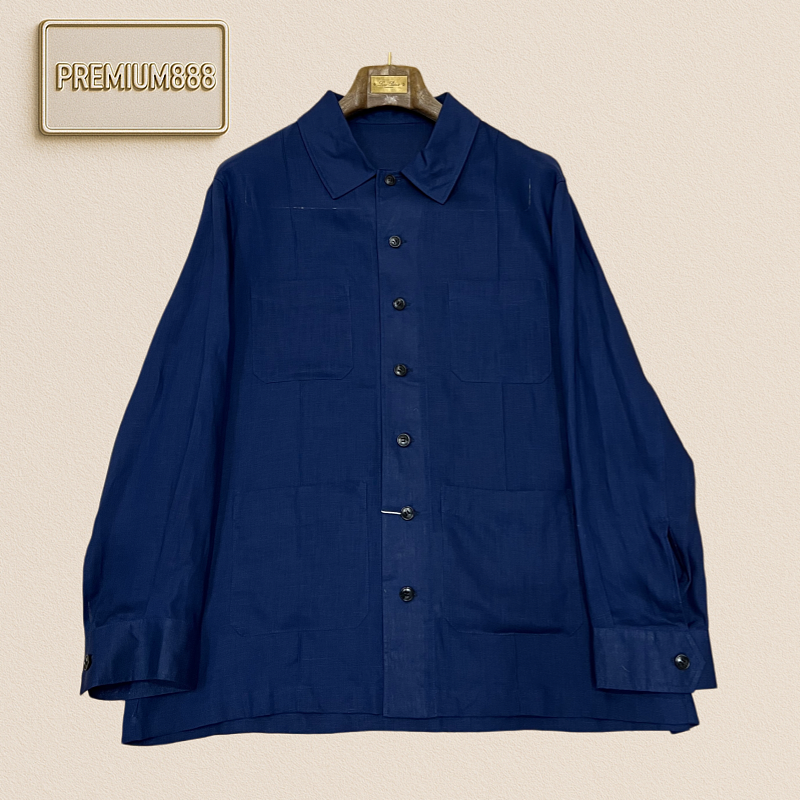 BC Brunello Navy Blue Pure Linen Workwear Casual Jacket
