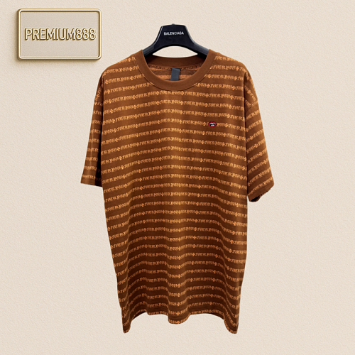 Chrome Hearts CH Crocin Sanskrit Jacquard Solid Print Striped Knit Short Sleeve Shirt