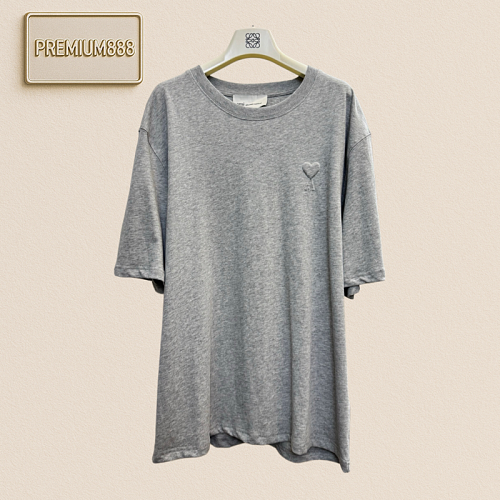 Ami Paris Love Embroidery Embossed Embroidery Short-Sleeved T-Shirt