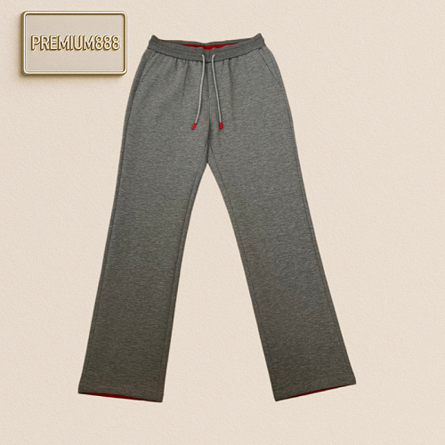 Kiton Red-edge Embroidered Wide-leg Casual Jogger Pants