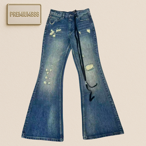 Product In Stock Ann Ribbon Distressed Denim Pants