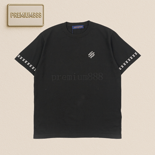 L V Arm Jacquard Knitted Short Sleeves