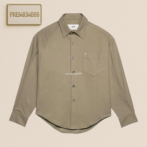 Ami Embroidered Logo Single-breasted Long-sleeved Shirt