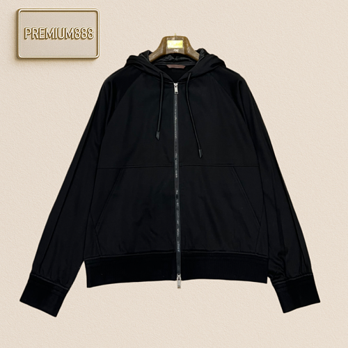 Zegna Jenia Double Drawstring Zippered Hooded Casual Jacket
