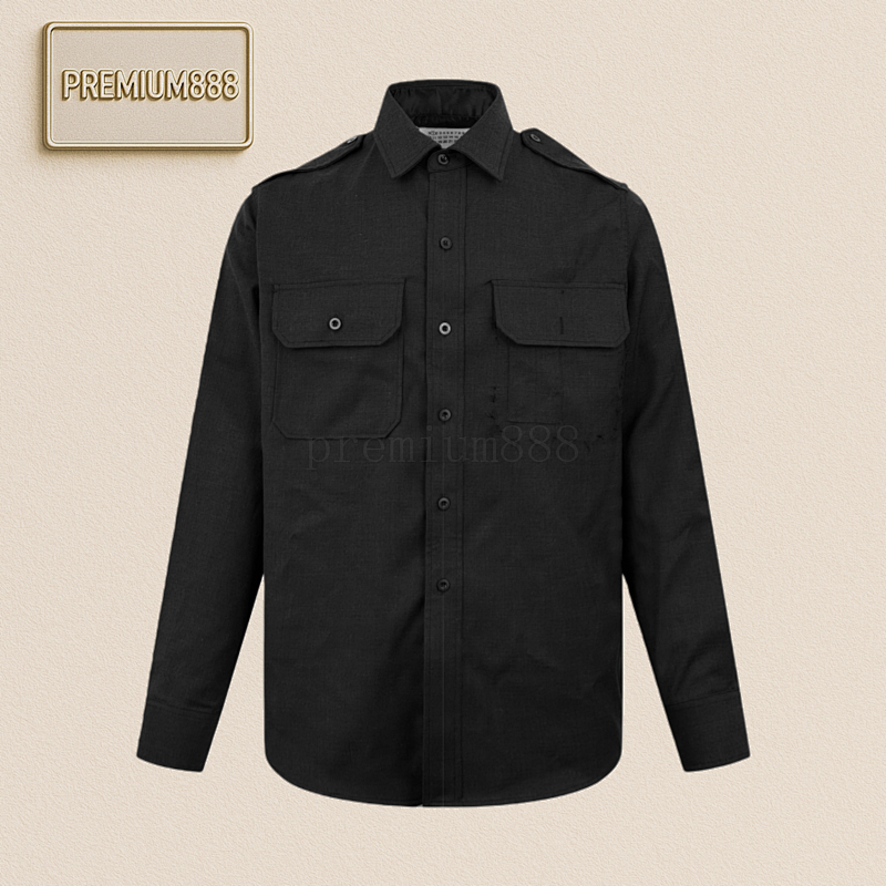 Maison Margiela Wool Shirt With Clear Thread Decoration