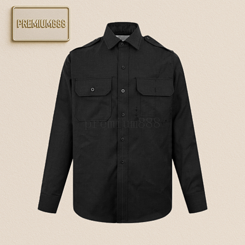 Maison Margiela Wool Shirt With Clear Thread Decoration