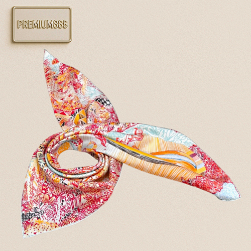 Hermès Soaring Fubao Dream 90 Square Scarf 18mm Top Silk Double-sided Printing