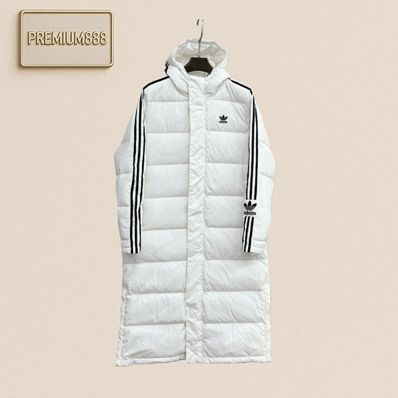 𝗔 𝗱 𝗶 𝗱 𝗮 𝘀 Adidas 𝟯 𝗦 𝗧 𝗟 𝗼 𝗻 𝗴 𝗖 𝗼 𝗮 𝘁 Pure Color Embroidery 𝗟 𝗼 𝗴 𝗼 Outdoor Long Down J