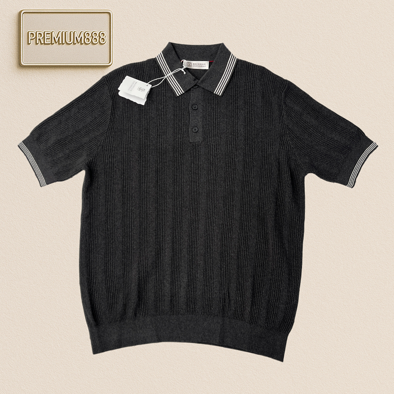 BC Ribbed Bottom Shirt In Three Colors With Knitted Polo Design