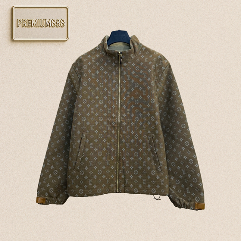 1v Louis Stand-up Collar Jacquard Zipper Jacket