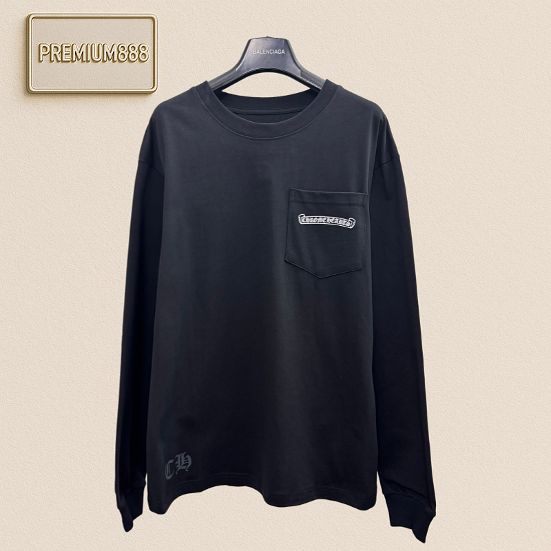 Chrome Hearts CH Krozin Scroll Of Sanskrit Alphabet Embroidered Long-Sleeved T-Shirt