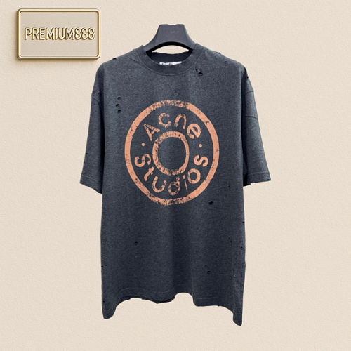 Acne Studios Distressed And Aged Logo-print Short-sleeved T-shirt