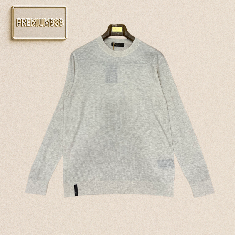 Loro Piana No. Yoo Pianya Waffle Roundneck Knit Top With Long Sleeves