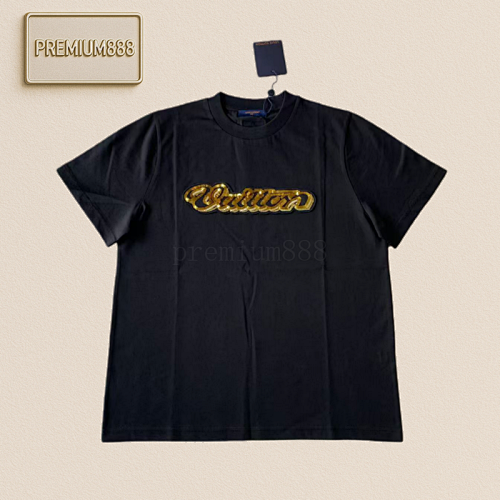LU Gold Plated Patch Round Neck Short Sleeve