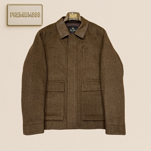 Loro Piana No. Yoo Pianya Sheepskin Collar Wool Blend Down Jacket