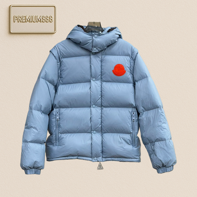 Moncler Two-in-one Hooded Down Jacket With Detachable Sleeves
