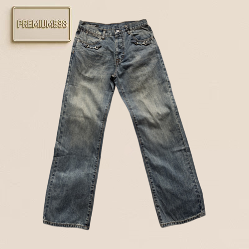 Gucci Nano Lock Button Washed Denim Blue