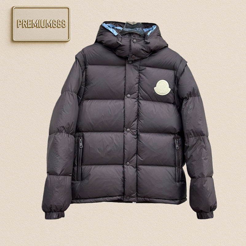 Moncler Two-in-one Hooded Down Jacket With Detachable Sleeves