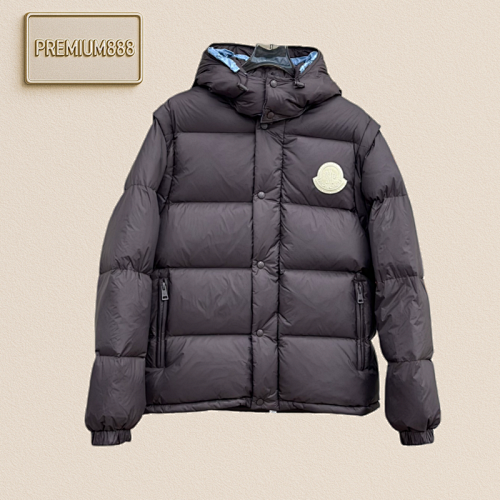 Moncler Two-in-one Hooded Down Jacket With Detachable Sleeves