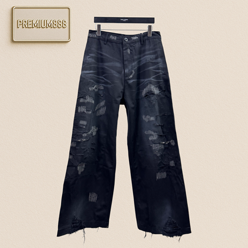 Acne Studios Creates Distressed And Worn-out Wide-leg Denim Pants With Meticulous Craftsma