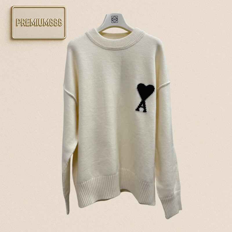 Ami Paris Wool Heart Logo Sleeveless Sweater