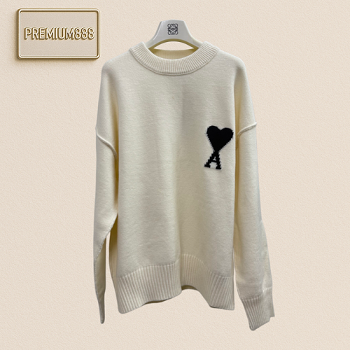 Ami Paris Wool Heart Logo Sleeveless Sweater
