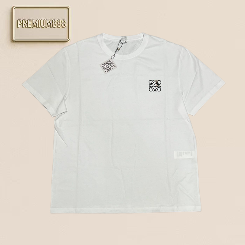 Loriwe Embroidered Little Cat Short Sleeve Shirt - White