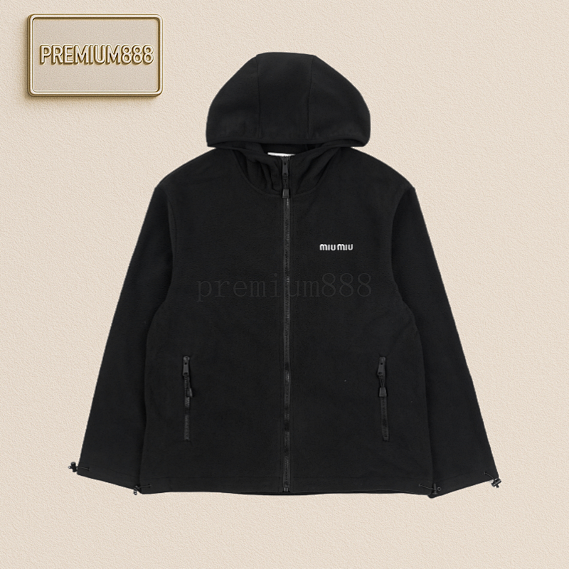 Miumiu Fleece Embroidered Coat