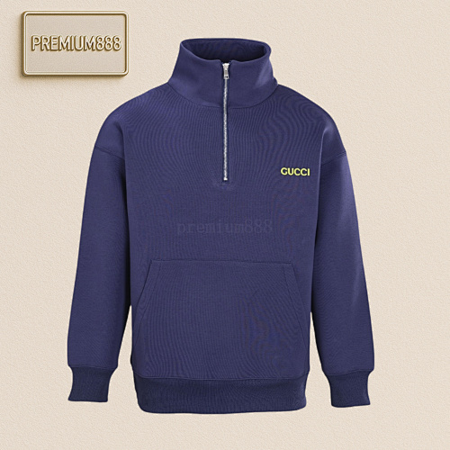 Gucci Yellow Lettering Patch Half-zip Stand-up Collar Sweatshirt