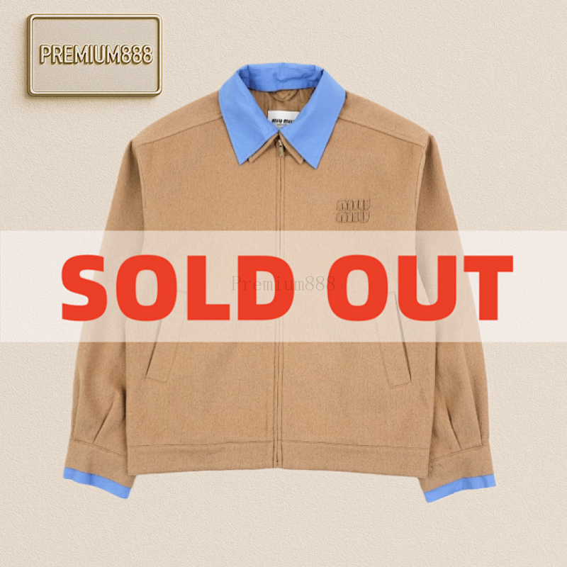 Miumiu Camel Hair Color-blocked Jacket