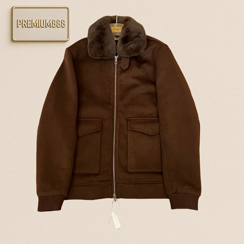 Loro Piana Loafers Pianas Wool Collar Pilot Jacket