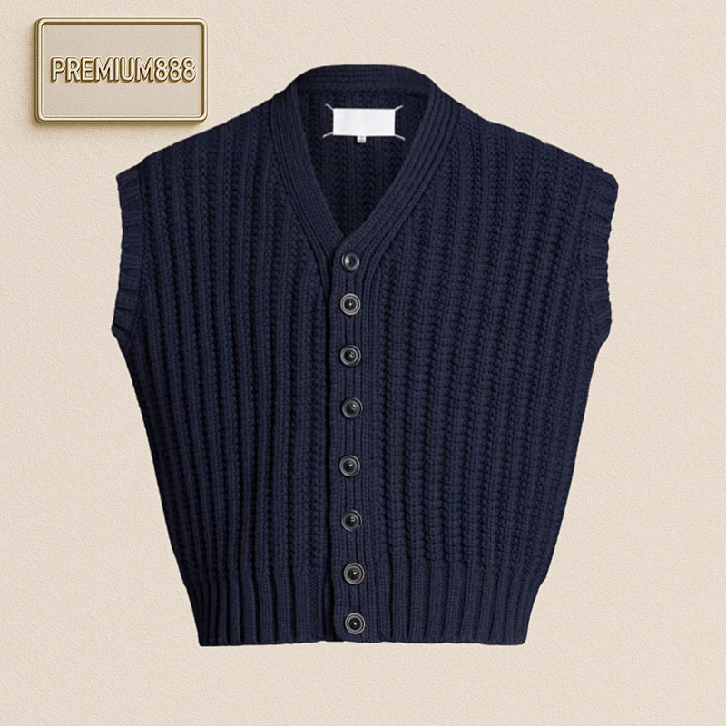 MM6 Ribbed-knit Wool Vest