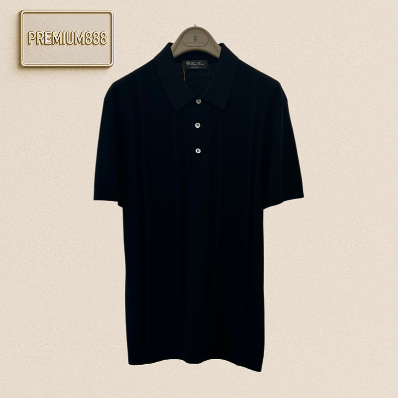 Loro Piana Norio Piani Vertical Pattern Knitted Polo Shirt