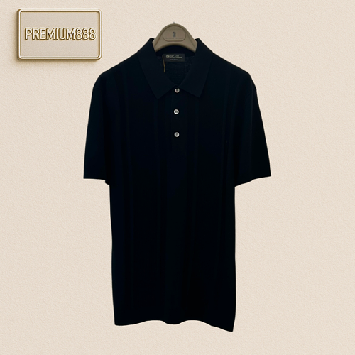Loro Piana Norio Piani Vertical Pattern Knitted Polo Shirt