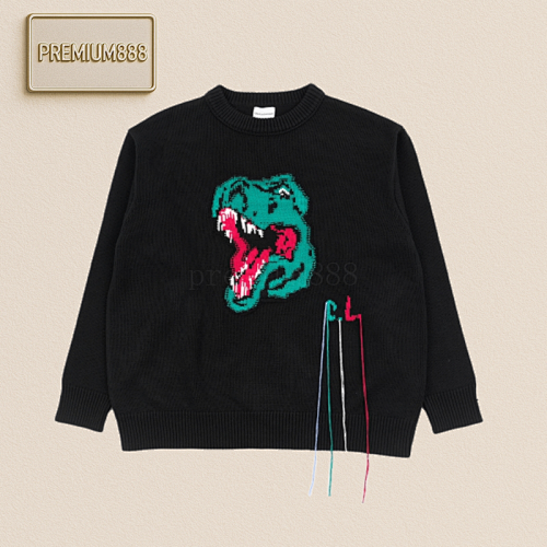 Charil Lucian 25Fw Dinosaur Jacquard Round-neck Sweater