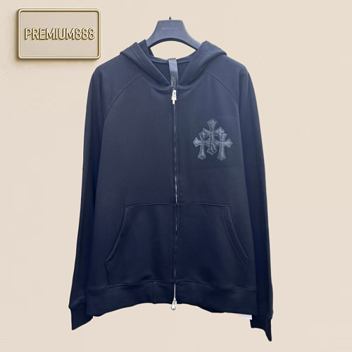 Crocin Three-Flower Leather-Peppered Fleece Pullover Jacket