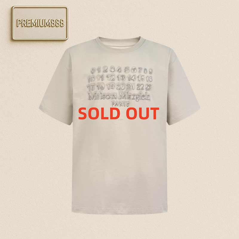 Maison Margiela Unfinished Embroidered Printed Short Sleeves